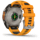 Garmin fenix 8 AMOLED 47mm GPS Watch, Sapphire, Titanium with Spark Orange/Graphite Silicone Band, 010-02904-10