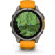 Garmin fenix 8 AMOLED 47mm GPS Watch, Sapphire, Titanium with Spark Orange/Graphite Silicone Band, 010-02904-10