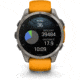 Garmin fenix 8 AMOLED 47mm GPS Watch, Sapphire, Titanium with Spark Orange/Graphite Silicone Band, 010-02904-10