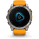 Garmin fenix 8 AMOLED 51mm GPS Watch, Sapphire, Titanium with Spark Orange/Graphite Silicone Band, 010-02905-10