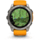 Garmin fenix 8 AMOLED 51mm GPS Watch, Sapphire, Titanium with Spark Orange/Graphite Silicone Band, 010-02905-10