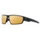 Gatorz Warhawk Sunglasses, Black, Matte Black Logo, Digitally Optimized Polarized OPz Gold Mirror, Black, One Size, 841235127328