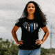 Grunt Style Blue Line Crest T-Shirt - Womens, Black, Small, GS3547-S