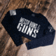 Grunt Style Messy Buns &amp; Guns Long Sleeve T-Shirt - Womens, Midnight Navy, Large, GS4398-L