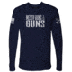 Grunt Style Messy Buns &amp; Guns Long Sleeve T-Shirt - Womens, Midnight Navy, Large, GS4398-L