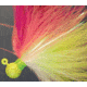 Hawken Outdoors Fire Flies Marabou Flash Jig, 1/8 oz, 1/0 Hook Pink/Cerise/White/Peach &amp; Chartreuse with Green Micro Light Stick, FFM18007