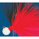 Hawken Outdoors Fire Flies Marabou Flash Jig, 1/8 oz, 1/0 Hook Red/White &amp; Black with Red Micro Light Stick, FFM18016