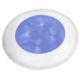 Hella Marine Slim Line 12V LED Enhanced Brightness Round Courtesy Lamp, White Plastic Bezel, Blue, 980502241