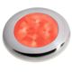 Hella Marine Slim Line 12V LED Enhanced Brightness Round Courtesy Lamp, Stainless Steel Bezel, Red, 980507221