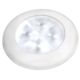 Hella Marine Slim Line 12V LED Enhanced Brightness Round Courtesy Lamp, White Plastic Bezel, White, 980500541