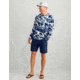 HUK Performance Fishing KC Print Icon Performance Crew - Mens, Marolina Blue, 2XL, H1200585-420-XXL