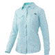 HUK Performance Fishing Salty LS Fishing Button Up Shirt - Womens, Seafoam, Extra Small, H6150002-350-XS