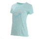HUK Performance Fishing W Sunrise Crew Tops, Short Sleeve - Womens, Sea Foam, Large, H6100021-350-L