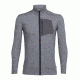 Icebreaker Momentum Long Sleeve Zip - Men's, Midnight Navy/Snow Heather/Monsoon, Large, 103613403L
