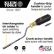 Klein Tools 2in1 Multi-Bit Screwdriver, Rapi-Drive Phillips and Slotted Bits, Black/Yellow, 67100