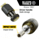 Klein Tools 8in1 Multi-Bit Adjustable Length Stubby Screwdriver, Black, 32308