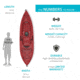 Lifetime Products Tamarack 100 Sit-On-Top Kayak w/Paddle, Red, 90486