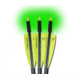 Lumenok 22in Carbon Bolt w/Flat Ends, 3-Pack, Green BECF223G