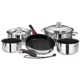 Magma Nesting 10-Piece Induction Compatible Cookware - SS Exterior &amp; Slate Black Ceramica Non-Stick Interior 58442