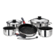 Magma Nesting 10-Piece Induction Compatible Cookware - SS Exterior &amp; Slate Black Ceramica Non-Stick Interior, A10-366-2-IND