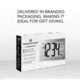 Marathon Atomic Digital Wall Clock, White, 9.5in x 1in x 6in, CL030068-WH-SS-NA