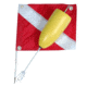 Marine Sports Torpedo Float &amp; Flag - Deluxe Float W/14in X 18in; Nylon Dive Flag Stiffened, 4645