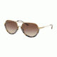 Michael Kors AUSTIN MK1031 Sunglasses 102413-58 - Black/shiny Pale Gold-tone Frame, Smoke Gradient Lenses