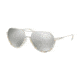 Michael Kors AUSTIN MK1031 Sunglasses 10266G-58 - Pastel Green Mosaic/shiny Silv Frame, Silver Mirror Lenses