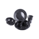 MIL-TEC 12-Piece Enamelled Dish Set, Black, 14678002