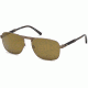Mont Blanc MB655S Sunglasses - Shiny Light Bronze Frame Color, Brown Mirror Lens Color