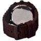 MOS Mens Berlin Strap Watch w/Day and Date Dark Brown Bezel, Dark Brown/Tonneau-shaped Case, Black/analog Dial, Purple Hands MOSBN104