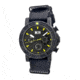 SP107 Sao Paulo Mens Watch, black Band, Black Bezel, Yellow Markers, Black Face