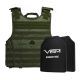 NcSTAR Expert Plate Carrier Vest w/Two 11x14in Shooters Cut Hard PE Ballistic Panels, Green, 2XL, BPLCVPCVXL2963G-A