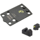 Night Fision Optic Plate + Tritium Ylw Front Sight Combo EPS Carry to Glock 43x MOS, Black, GLK-OPBS-EPSC-43X-YGZX