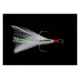Owner Hooks Stinger-36 Tournament Trailer Treble Hook, Needle Point, Black Chrome/White Flash Feather, Size 6, 2 Per Pack, 5165-051-01