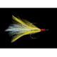 Owner Hooks Stinger-36 Tournament Trailer Treble Hook, Needle Point, Black Chrome/White/Chartreuse Flash Feather, Size 4, 2 Per Pack, 5165-071-03