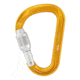 Petzl Attache Locking Pear-Shaped Carabiner With Round Stock Basket, Yellow, M038AA00