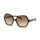 Prada PR06SSF Sunglasses 2AU3D0-56 - Havana Frame, Light Brown Grad Light Grey Lenses