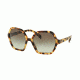 Prada PR06SSF Sunglasses 7S04K1-56 - Medium Havana Frame, Green Gradient Grey Lenses