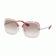 Prada PR57US Progressive Prescription Sunglasses, 54mm, Transparent Brown, PR57US-LOH1L0-54-PRO