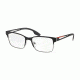 Prada PS55IV Eyeglass Frames 6BJ1O1-55 - Black Rubber/gunmet Rubber Frame