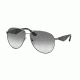 Prada TRIANGLE PR53QS Single Vision Prescription Sunglasses PR53QS-5AV0A7-60 - Lens Diameter 60 mm, Frame Color Gunmetal