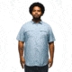 prAna Lost Sol Short Sleeve Shirt Standard Fit - Mens, Chambray Heather, M, 1972351-401-ST-M