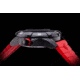 ProTek Carbon USMC Dive Watch, Carbon Case/Black&amp;Red Dial/Red Strap, One Size, PT1012R