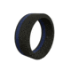 QALO Mens Pinstripe Silicone Ring, Black/Blue, 13, QS9-MPL13