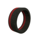 QALO Mens Pinstripe Silicone Ring, Black/Red, 13, QS9-MPR13