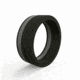 QALO Mens Pinstripe Silicone Ring, Black/Silver, 8 QS9-MPB08