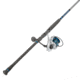 Quantum Strive Spinning Reel and Rod Combo, 8ft, 2-PC, Medium-Heavy, Moderate-Fast Rod, Graphite Composite Blank, SZ 5000 Reel, 4+1 Bearings, 5.6-1 Ratio, Silver/Blue, SV5000802MH1225.P2