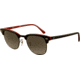 Ray-Ban Clubmaster Bifocal Sunglasses RB3016 with Lined Bi-Focal Rx Prescription Lenses RB3016-110371-4921 - Lens Diameter 49 mm, Frame Color Top Black On Red