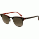 Ray-Ban Clubmaster Bifocal Sunglasses RB3016 with Lined Bi-Focal Rx Prescription Lenses RB3016-110371-5121 - Lens Diameter 51 mm, Frame Color Top Black On Red